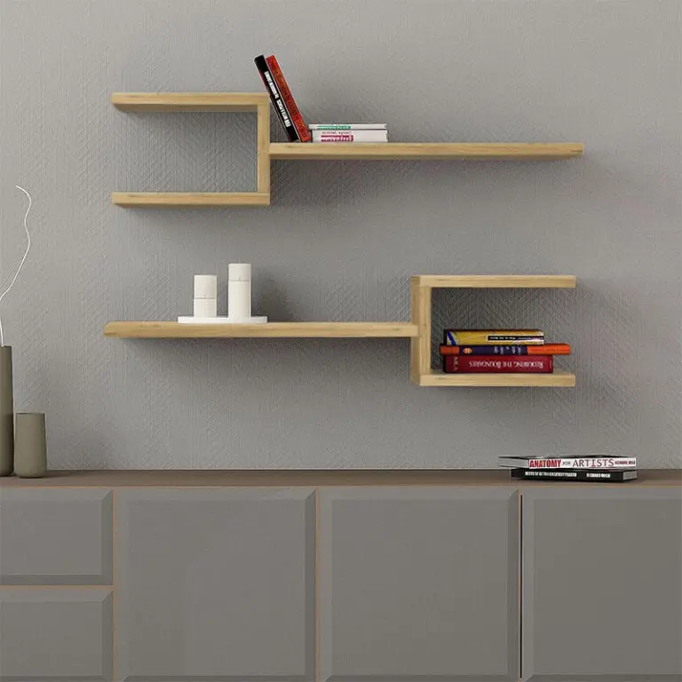 Ραφιέρα τοίχου Πάρος 45 2 τεμαχίων χρώμα sapphire oak 75×19,5×18εκ.
