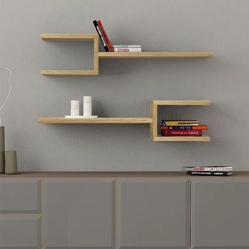 Ραφιέρα τοίχου Πάρος 45 2 τεμαχίων χρώμα sapphire oak 75x19,5x18εκ.