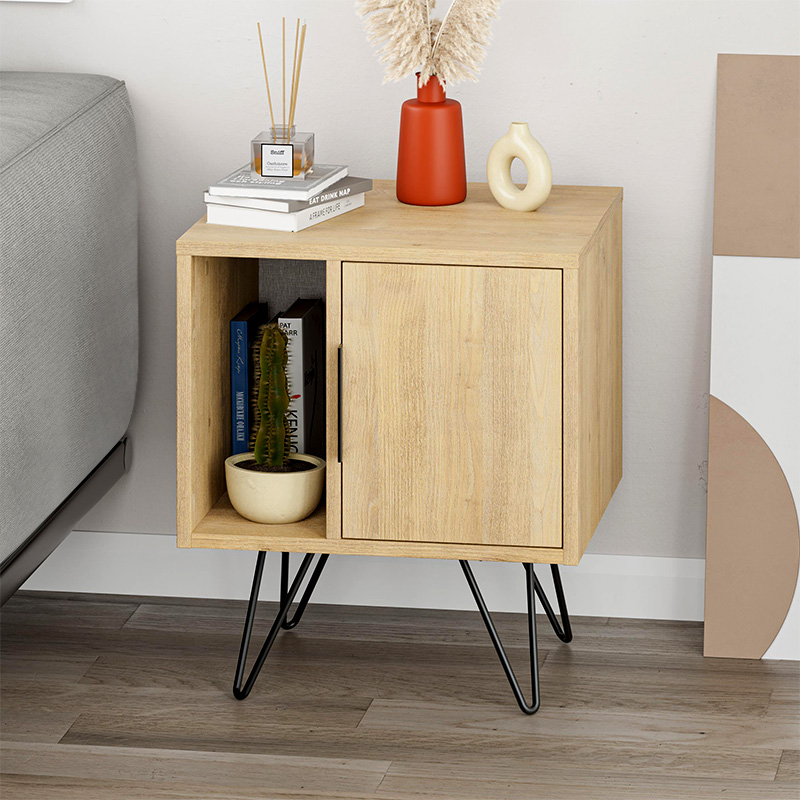 Κομοδίνο Σέριφος 42 χρώμα sapphire oak 50,2x44,6x60εκ.