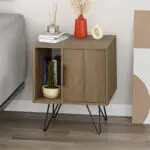 Κομοδίνο Σέριφος 42 χρώμα ανοιχτό καρυδί 50,2×44,6×60εκ.