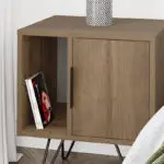 Κομοδίνο Σέριφος 42 χρώμα ανοιχτό καρυδί 50,2×44,6×60εκ. – εικόνα 5
