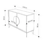 Μπουφές Σύμη 55 χρώμα sapphire oak – λευκό εφέ μαρμάρου 110×35,6×82εκ. – εικόνα 6