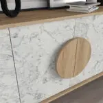 Μπουφές Σύμη 55 χρώμα sapphire oak – λευκό εφέ μαρμάρου 180×35,6×82εκ. – εικόνα 4