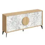 Μπουφές Σύμη 55 χρώμα sapphire oak – λευκό εφέ μαρμάρου 180×35,6×82εκ. – εικόνα 5