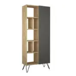 Βιβλιοθήκη Τήνος 71 χρώμα sapphire oak – ανθρακί 80,6×29,6×191εκ. – εικόνα 3
