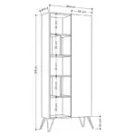 Βιβλιοθήκη Τήνος 71 χρώμα sapphire oak – ανθρακί 80,6×29,6×191εκ. – εικόνα 4