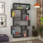 Βιβλιοθήκη Ολυμπία 32 χρώμα ανθρακί 96×25,5×168,5εκ.