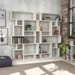 Βιβλιοθήκη Ολυμπία 32 χρώμα λευκό 96×25,5×168,5εκ. – εικόνα 3