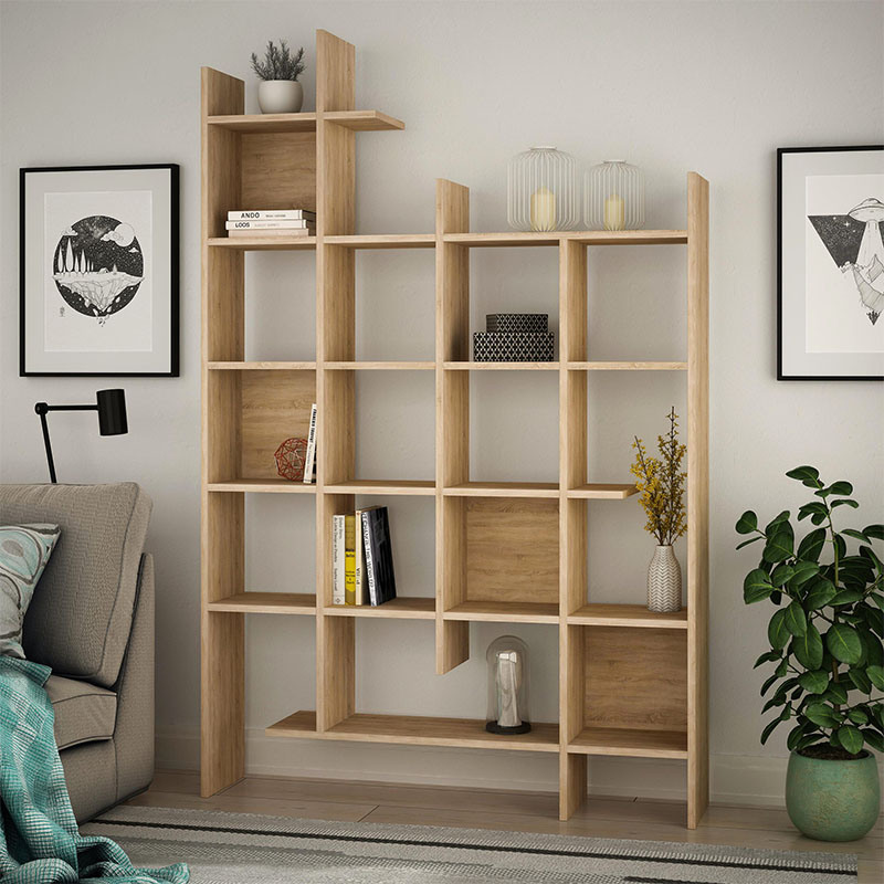 Βιβλιοθήκη Δήλος 53 χρώμα sapphire oak 122x25,5x188εκ.