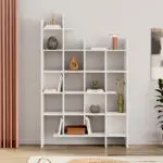 Βιβλιοθήκη Δήλος 53 χρώμα λευκό 122×25,5×188εκ. – εικόνα 2