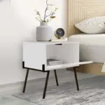 Κομοδίνο Νάξος 23 χρώμα λευκό 48x34x51εκ. – εικόνα 2