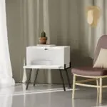 Κομοδίνο Νάξος 23 χρώμα λευκό 48x34x51εκ. – εικόνα 3