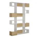 Βιβλιοθήκη Ψαρά 19 χρώμα λευκό – sapphire oak 120×25,3×171εκ. – εικόνα 3