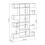 Βιβλιοθήκη Ψαρά 19 χρώμα λευκό – sapphire oak 120×25,3×171εκ. – εικόνα 4