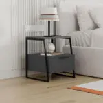 Κομοδίνο Ίος 13 χρώμα ανθρακί 45x40x50εκ.