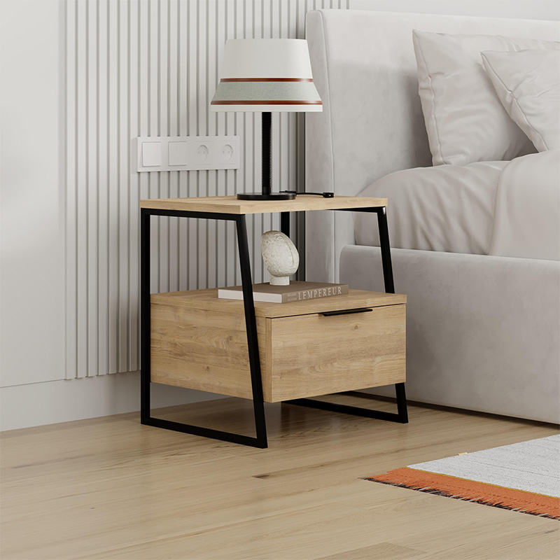 Κομοδίνο Ίος 13 χρώμα sapphire oak 45x40x50εκ.