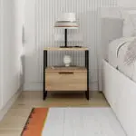 Κομοδίνο Ίος 13 χρώμα sapphire oak 45x40x50εκ. – εικόνα 3