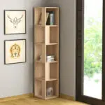 Βιβλιοθήκη γωνιακή Δήλος 68 χρώμα sapphire oak 31,4×31,4×158,9εκ.