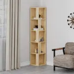 Βιβλιοθήκη γωνιακή Δήλος 68 χρώμα sapphire oak 31,4×31,4×158,9εκ. – εικόνα 2