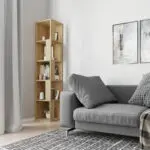 Βιβλιοθήκη γωνιακή Δήλος 68 χρώμα sapphire oak 31,4×31,4×158,9εκ. – εικόνα 3