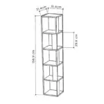 Βιβλιοθήκη γωνιακή Δήλος 68 χρώμα sapphire oak 31,4×31,4×158,9εκ. – εικόνα 6