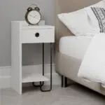 Κομοδίνο Ιθάκη 43 αριστερό χρώμα λευκό 32x30x61εκ.