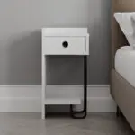 Κομοδίνο Ιθάκη 43 αριστερό χρώμα λευκό 32x30x61εκ. – εικόνα 3