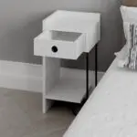 Κομοδίνο Ιθάκη 43 αριστερό χρώμα λευκό 32x30x61εκ. – εικόνα 4
