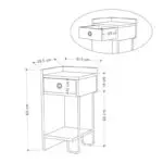 Κομοδίνο Ιθάκη 43 αριστερό χρώμα λευκό 32x30x61εκ. – εικόνα 7
