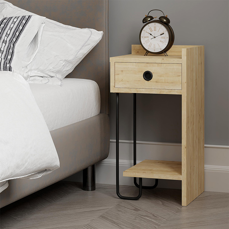 Κομοδίνο Ιθάκη 43 δεξί χρώμα sapphire oak 32x30x61εκ.