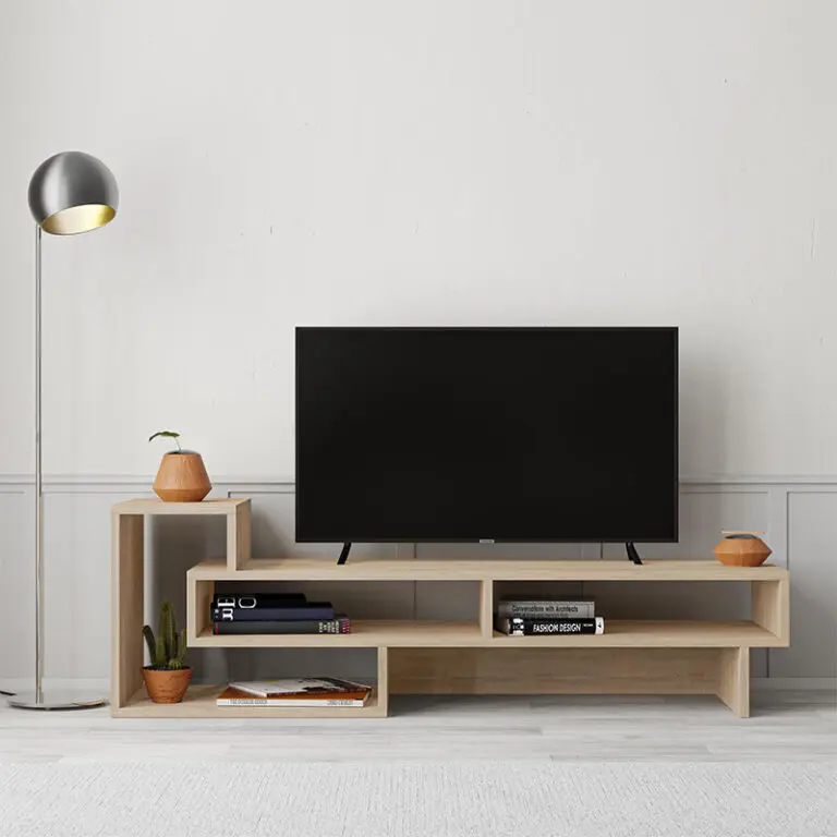Έπιπλο τηλεόρασης Λέσβος 25 χρώμα sapphire oak 136,7x40x42εκ.
