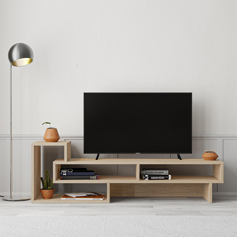 Έπιπλο τηλεόρασης Λέσβος 25 χρώμα sapphire oak 136,7x40x42εκ.