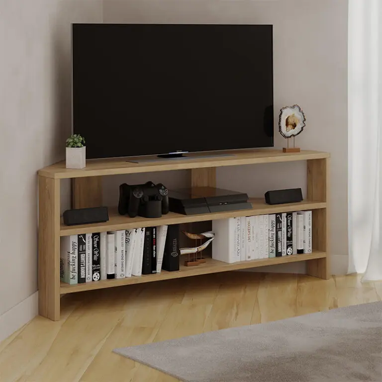 Έπιπλο τηλεόρασης γωνιακό Όλυμπος 79 χρώμα sapphire oak 110x36x45εκ.
