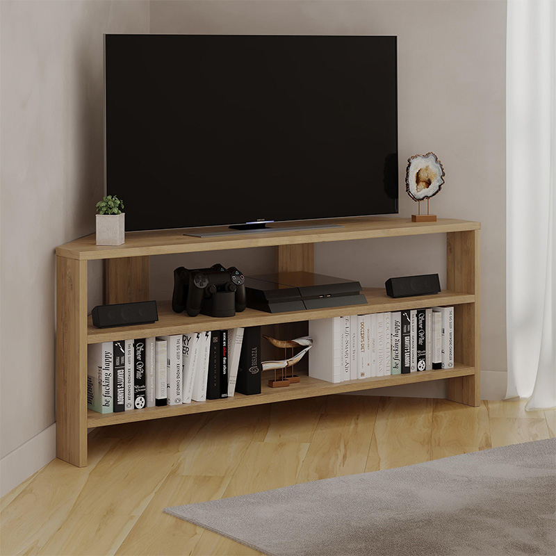 Έπιπλο τηλεόρασης γωνιακό Όλυμπος 79 χρώμα sapphire oak 110x36x45εκ.