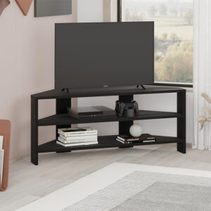 Έπιπλο τηλεόρασης γωνιακό Thales χρώμα black wood 110x36x45εκ.