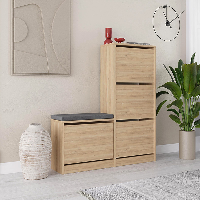 Παπουτσοθήκη Ζάκυνθος 51 χρώμα sapphire oak 104,8x26x118,5εκ.