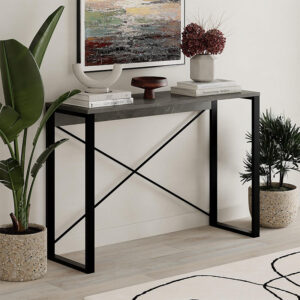 Κονσόλα Archie Megapap χρώμα γκρι ρετρό - μαύρο 110x35x75εκ.