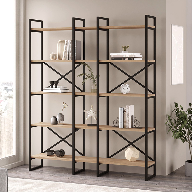 Βιβλιοθήκη Αίγινα 55 χρώμα sepet oak 143,5x30x175εκ.