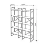 Βιβλιοθήκη Αίγινα 55 χρώμα sepet oak 143,5x30x175εκ. – εικόνα 4