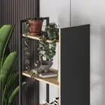 Βιβλιοθήκη Νάξος 46 χρώμα sapphire oak – silky black 58×35,2×175εκ. – εικόνα 3