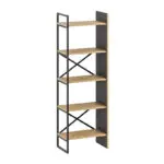 Βιβλιοθήκη Νάξος 46 χρώμα sapphire oak – silky black 58×35,2×175εκ. – εικόνα 5