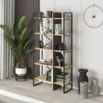 Βιβλιοθήκη Νάξος 46 χρώμα sapphire oak – silky black 87,5×35,2×175εκ.