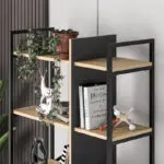 Βιβλιοθήκη Νάξος 46 χρώμα sapphire oak – silky black 87,5×35,2×175εκ. – εικόνα 2
