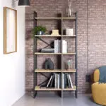 Βιβλιοθήκη Νάξος 46 χρώμα sapphire oak – silky black 87,5×35,2×175εκ. – εικόνα 3
