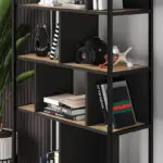 Βιβλιοθήκη Μετέωρα 48 χρώμα sapphire oak – silky black 88x35x175εκ. – εικόνα 3