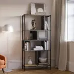 Βιβλιοθήκη Μετέωρα 48 χρώμα sapphire oak – silky black 88x35x175εκ. – εικόνα 4