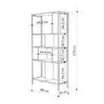 Βιβλιοθήκη Μετέωρα 48 χρώμα sapphire oak – silky black 88x35x175εκ. – εικόνα 6