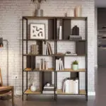 Βιβλιοθήκη Κύθηρα 91 χρώμα sapphire oak – silky black 144x35x175εκ. – εικόνα 4