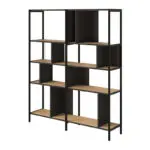 Βιβλιοθήκη Κύθηρα 91 χρώμα sapphire oak – silky black 144x35x175εκ. – εικόνα 5