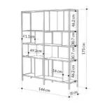 Βιβλιοθήκη Κύθηρα 91 χρώμα sapphire oak – silky black 144x35x175εκ. – εικόνα 6